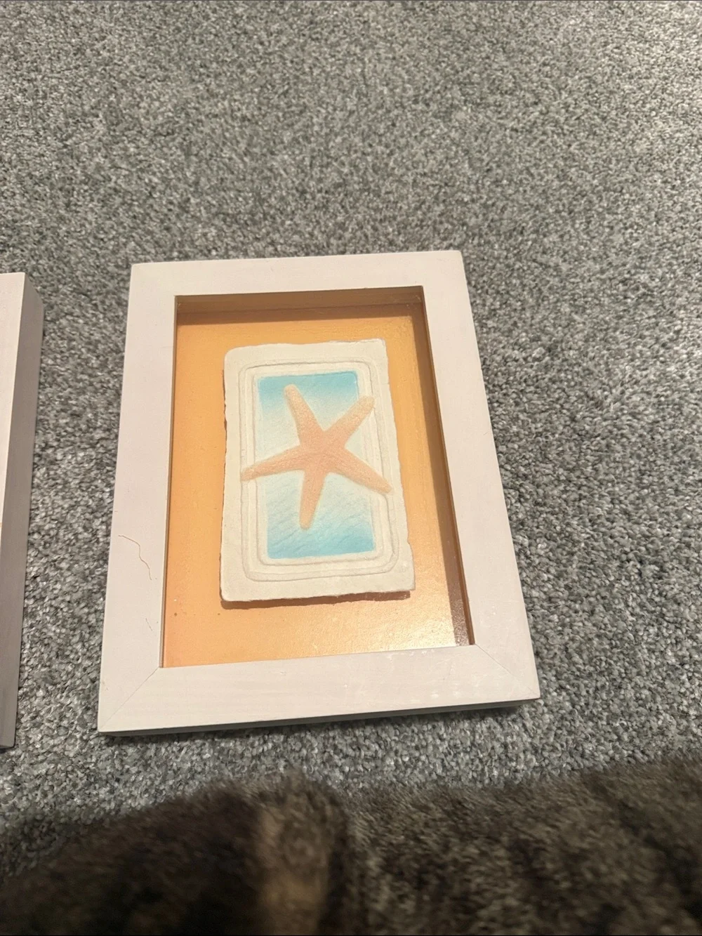 Coastal Shell & Starfish Framed Art Set - Peach and Aqua Accents